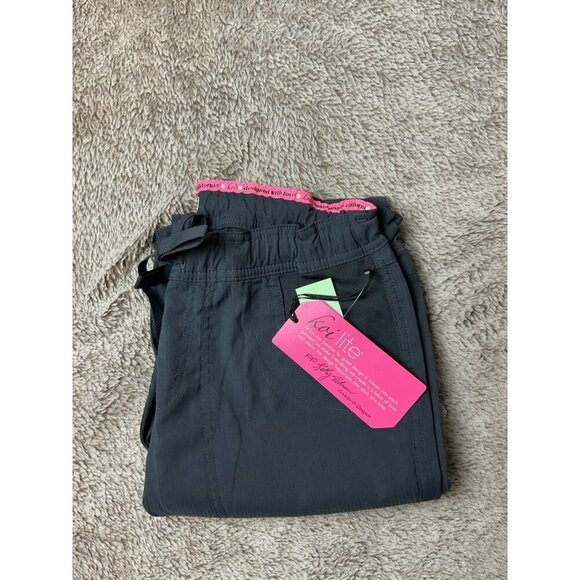 Koi Lite Scrub Pants Woman’s Peace Drawstring Charcoal Performance Stretch New - Picture 13 of 16